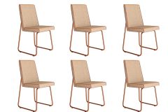 Cadeira Sala de Jantar Lira 1752 Kit 6 Uni - Carraro