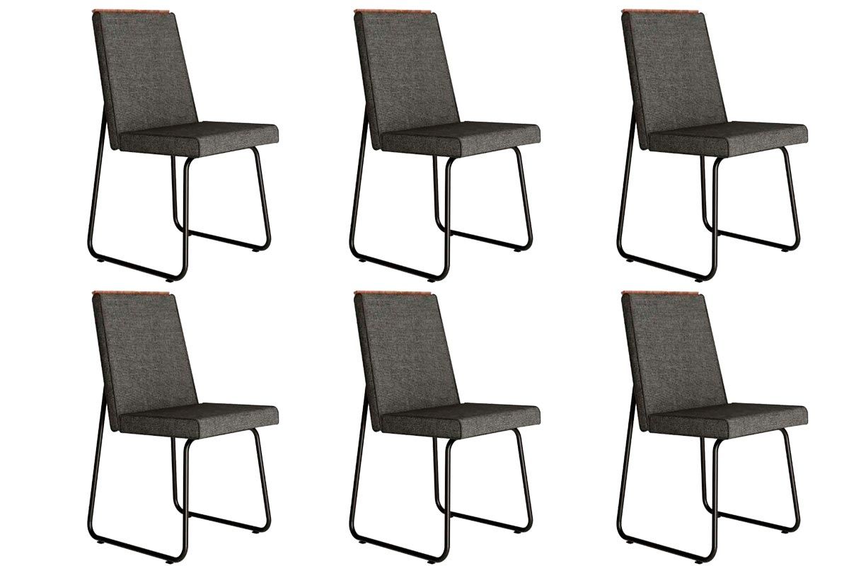 Cadeira Sala de Jantar Lira 1752 Kit 6 Uni - Carraro