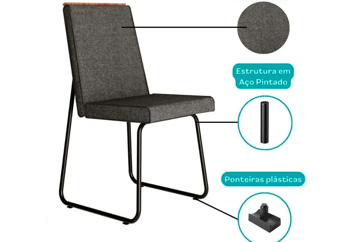 Cadeira Sala de Jantar Lira 1752 Kit 6 Uni - Carraro