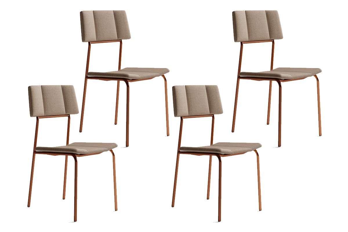 Cadeira Sala de Jantar Lou 1742 Kit 4 Uni - Carraro