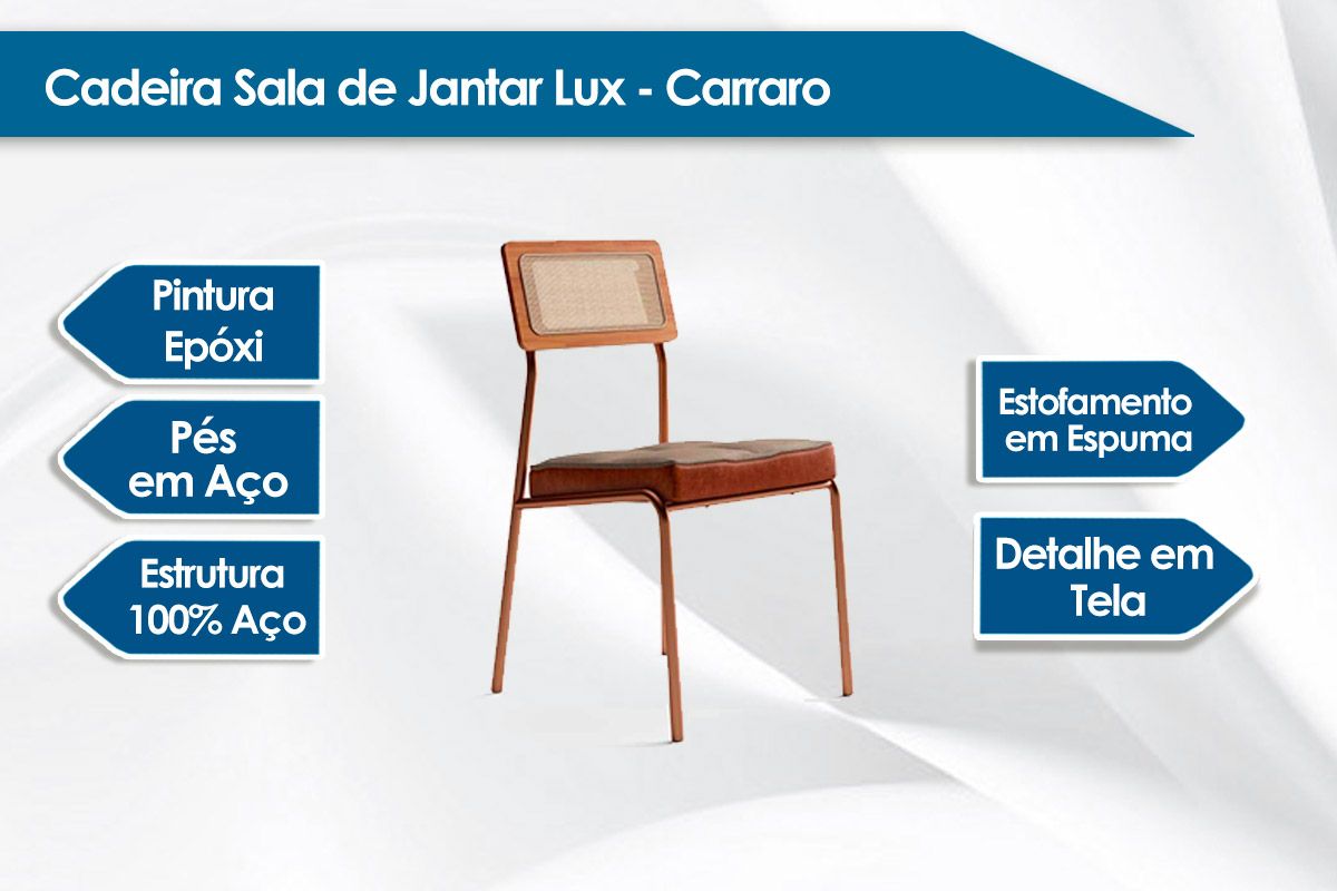 Cadeira Sala de Jantar 1741 Kit 6 Uni - Carraro