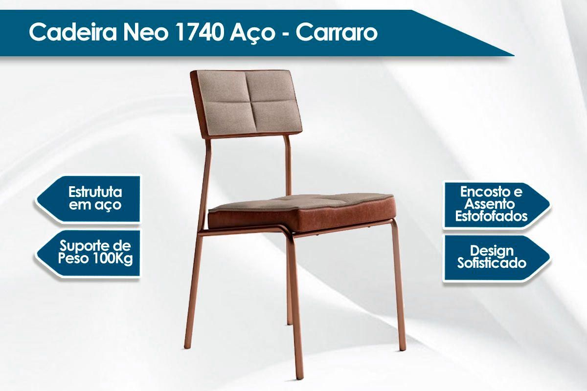 Cadeira Sala de Jantar Neo 1740 Kit 4 Uni - Carraro