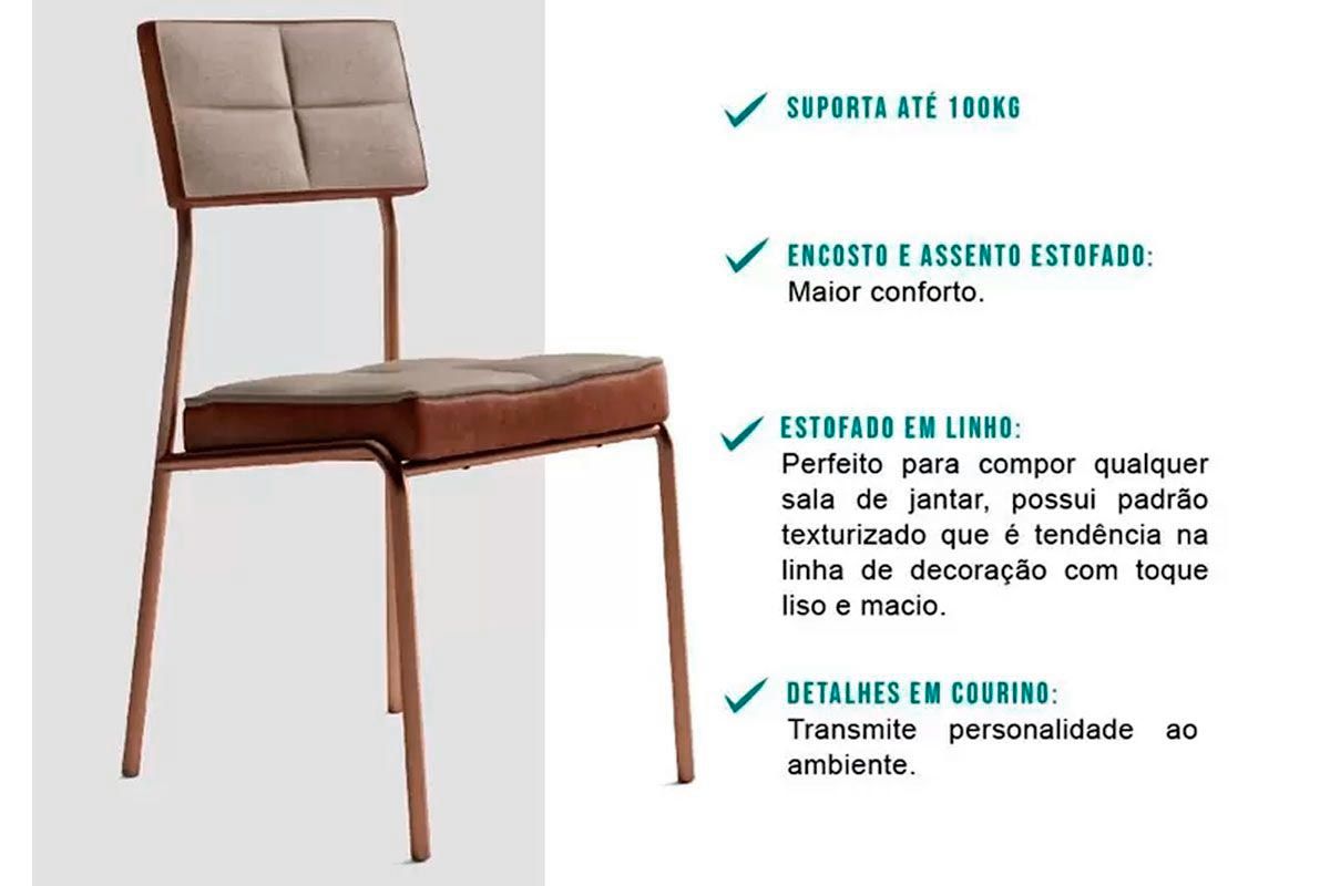 Cadeira Sala de Jantar Neo 1740 Kit 4 Uni - Carraro