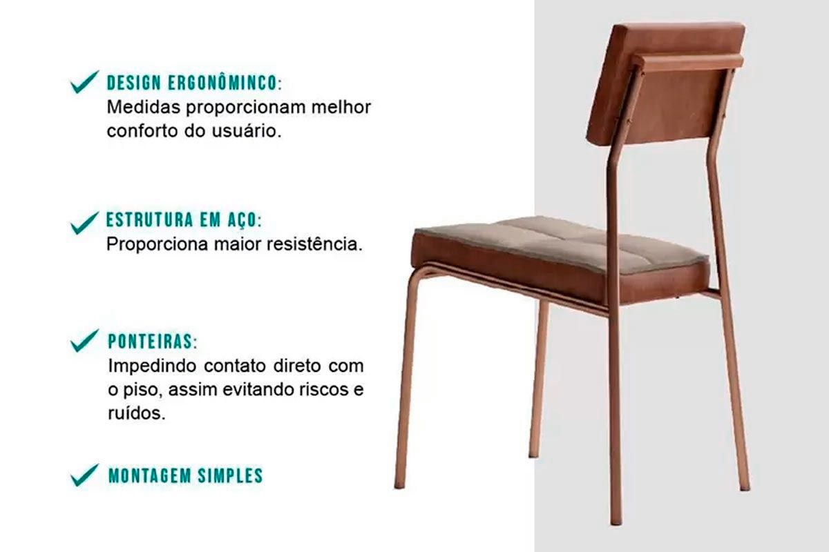 Cadeira Sala de Jantar Neo 1740 Kit 4 Uni - Carraro