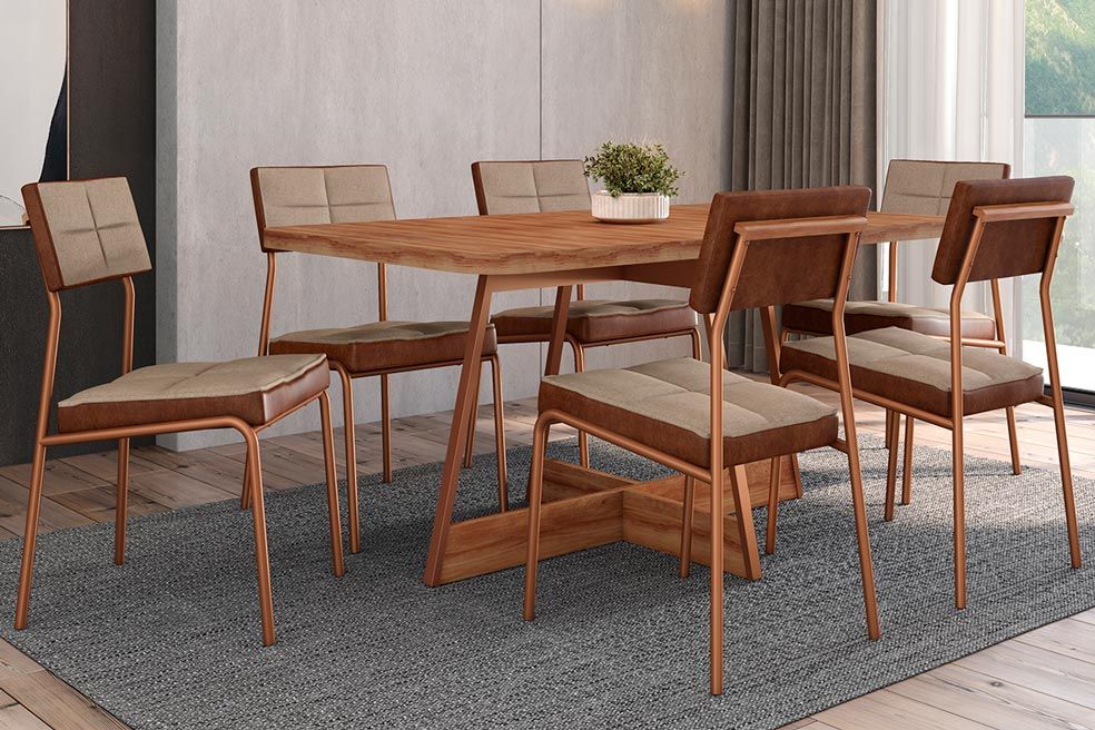 Cadeira Sala de Jantar Neo 1740 Kit 6 Uni - Carraro