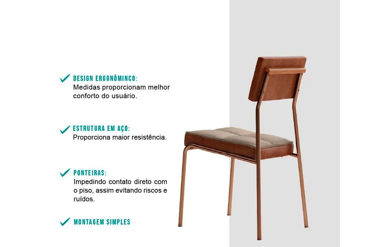 Cadeira Sala de Jantar Neo 1740 Kit 6 Uni - Carraro
