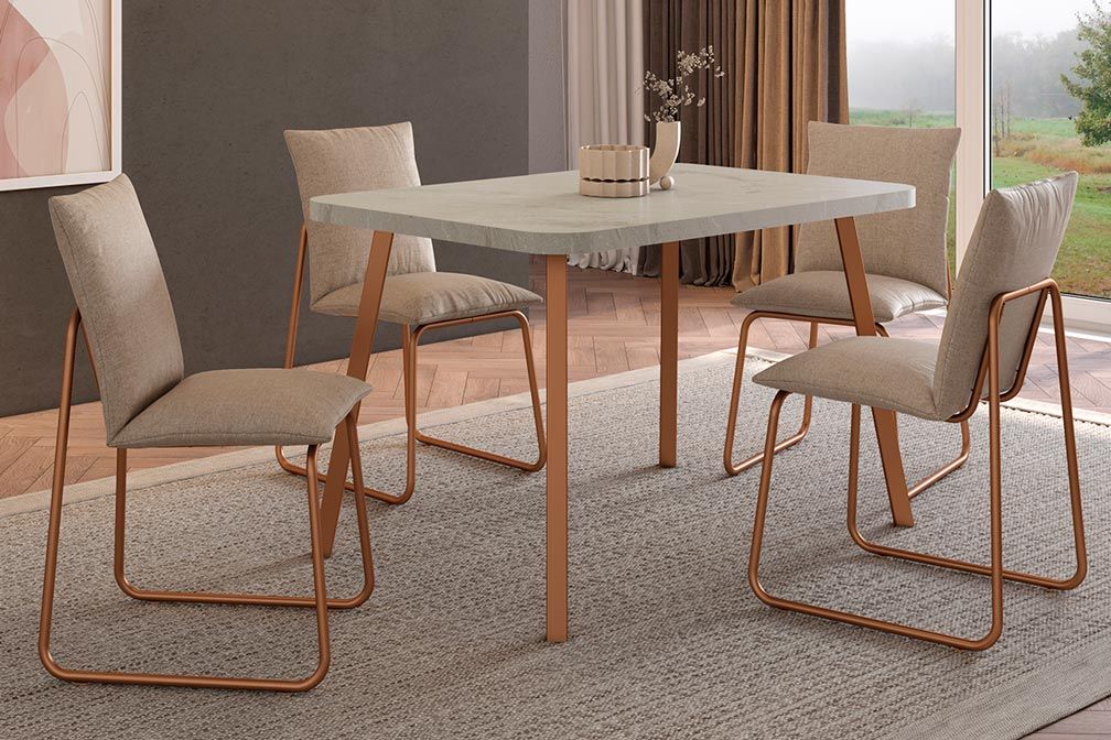 Cadeira Sala de Jantar Soft 1750 Kit 4 Uni - Carraro