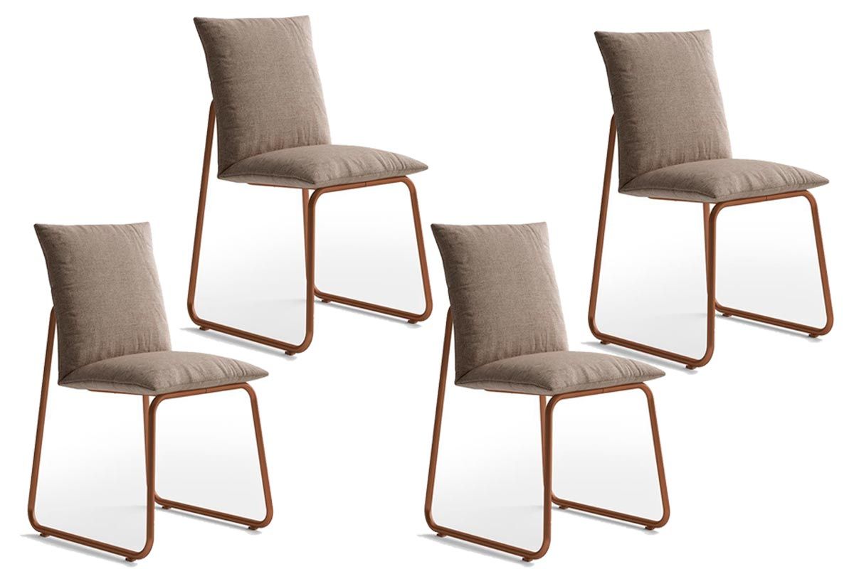 Cadeira Sala de Jantar Soft 1750 Kit 4 Uni - Carraro