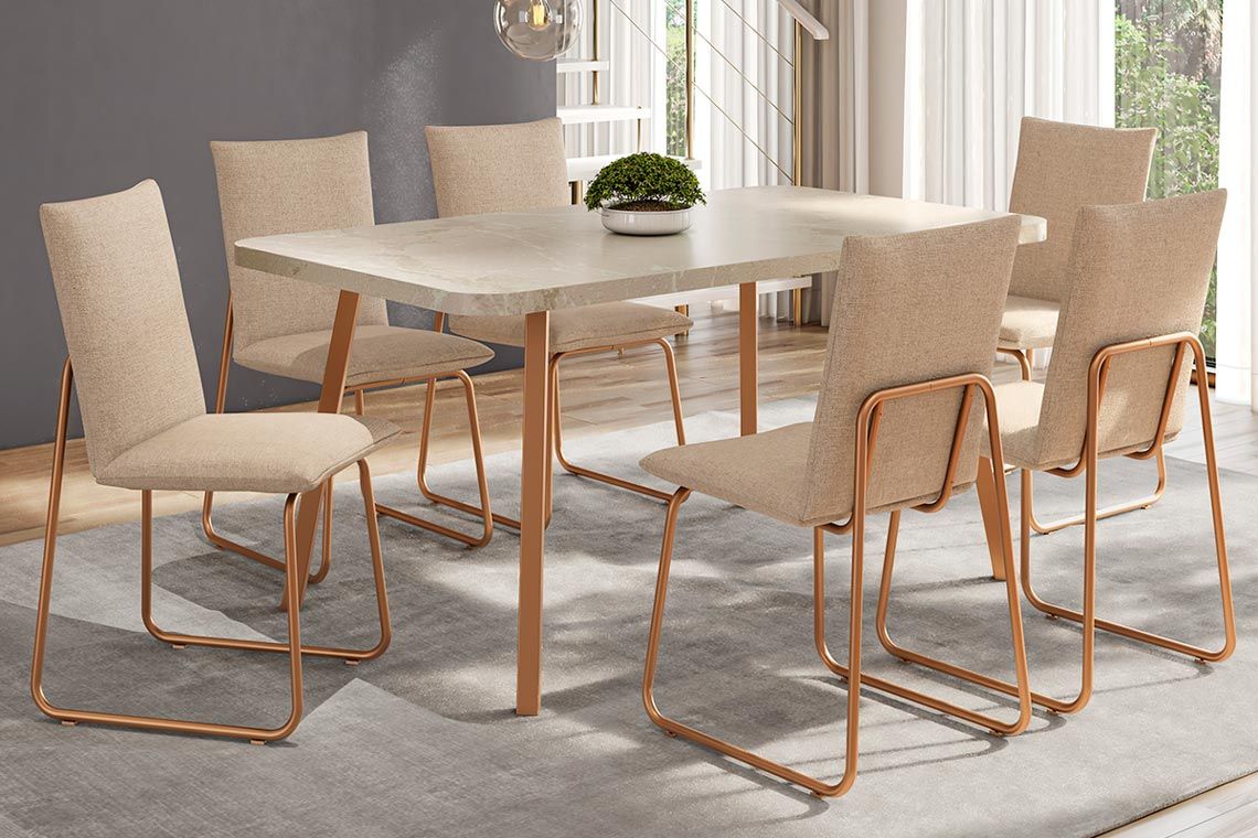 Cadeira Sala de Jantar Soft 1750 Kit 6 Uni - Carraro