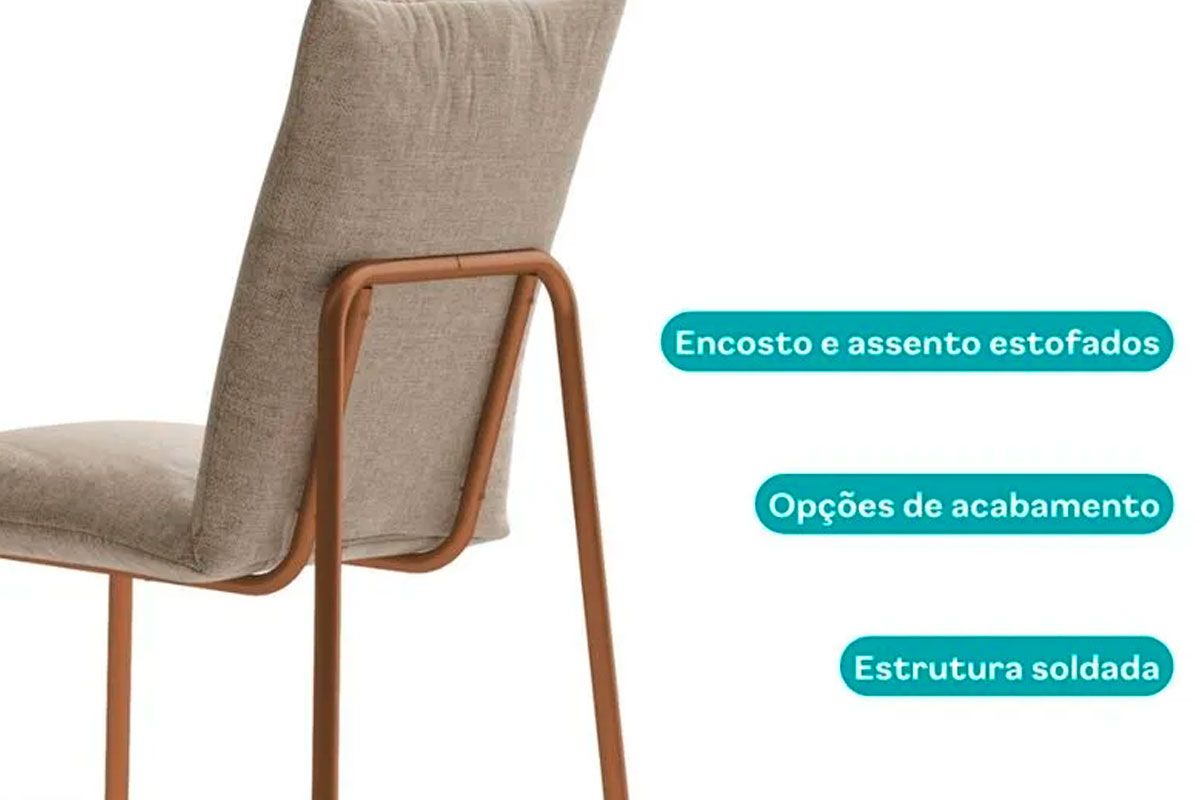 Cadeira Sala de Jantar Soft 1750 Kit 6 Uni - Carraro