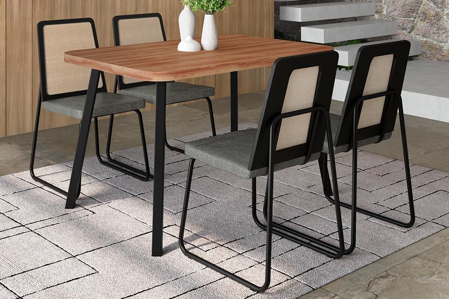 Cadeira Sala de Jantar Wood 1751 Kit 4 Uni - Carraro