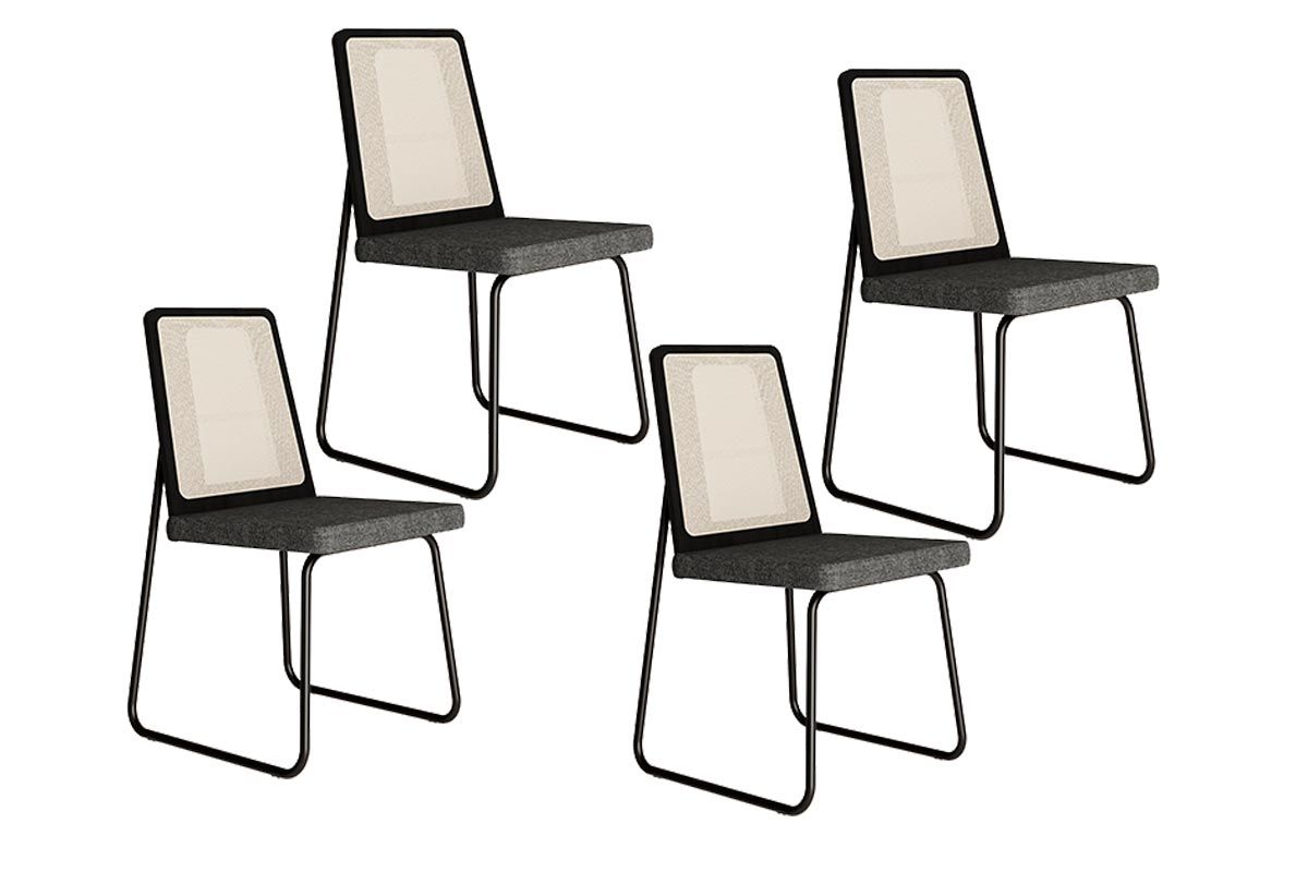 Cadeira Sala de Jantar Wood 1751 Kit 4 Uni - Carraro