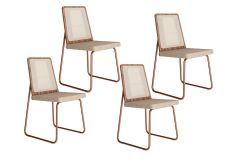 Cadeira Sala de Jantar Wood 1751 Kit 4 Uni - Carraro