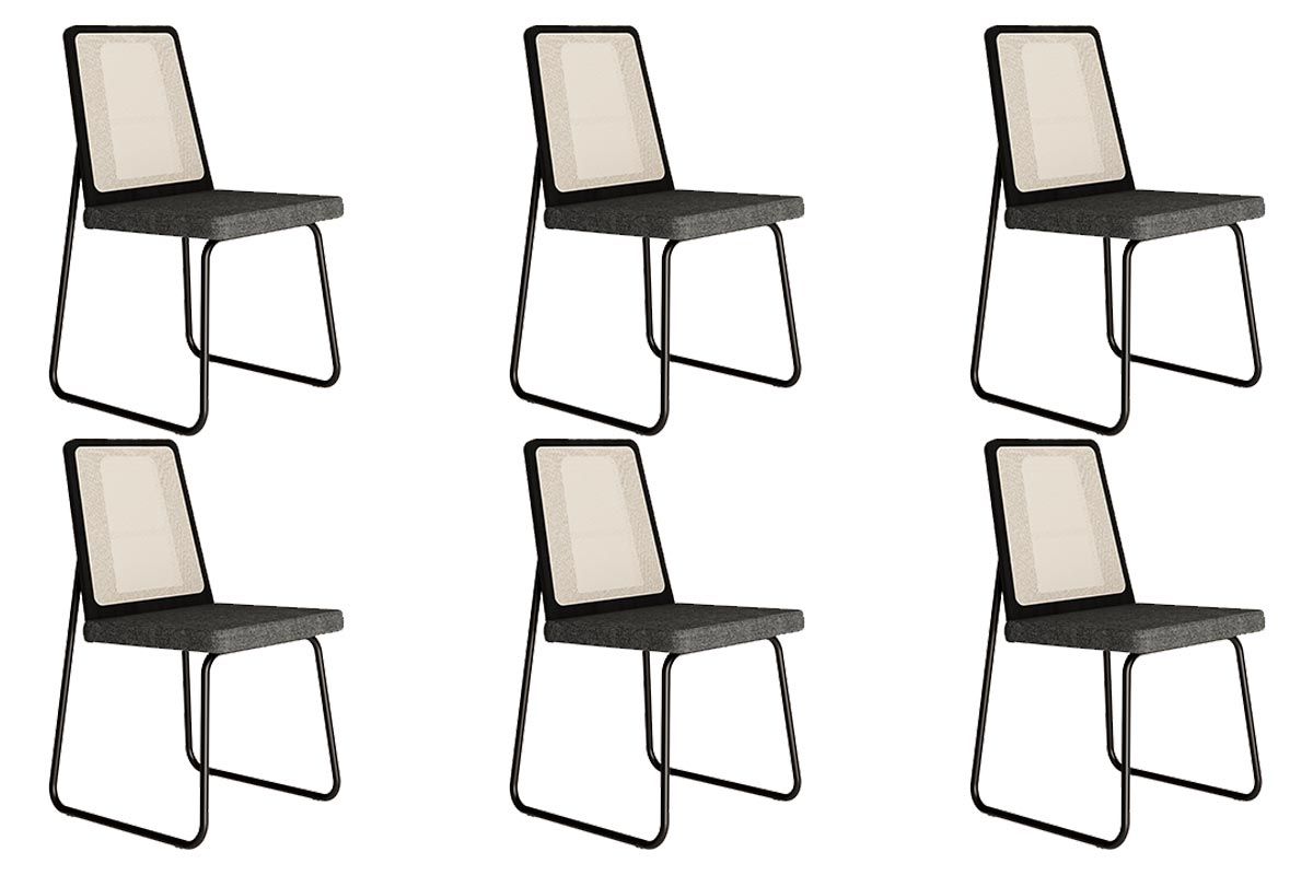 Cadeira Sala de Jantar Wood 1751 Kit 6 Uni - Carraro