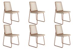 Cadeira Sala de Jantar Wood 1751 Kit 6 Uni - Carraro
