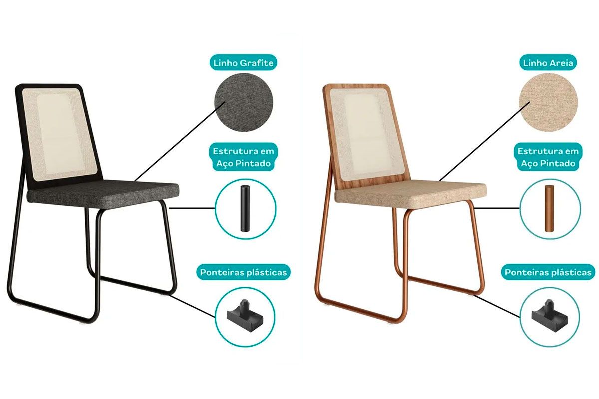 Cadeira Sala de Jantar Wood 1751 Kit 6 Uni - Carraro