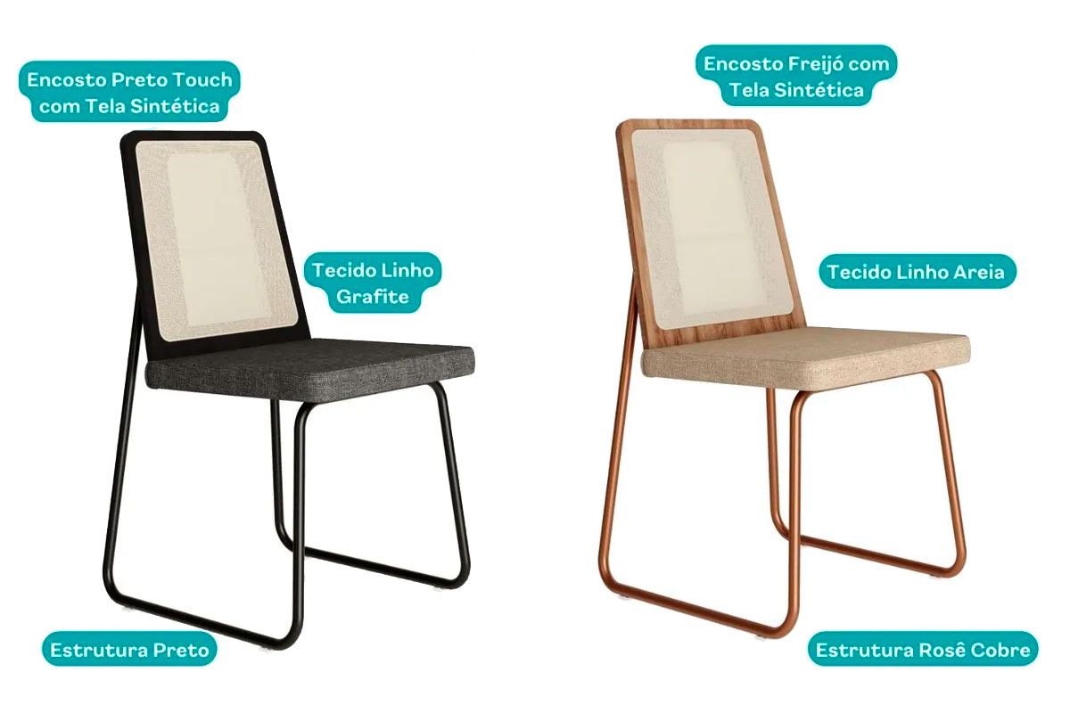 Cadeira Sala de Jantar Wood 1751 Kit 6 Uni - Carraro