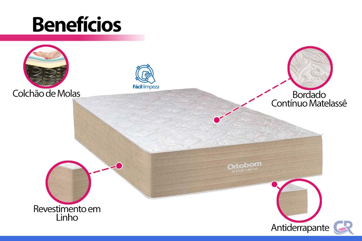 Colchão Molas Ensacadas Ortobom Star New Colchão Molas Ensacadas Ortobom Star New