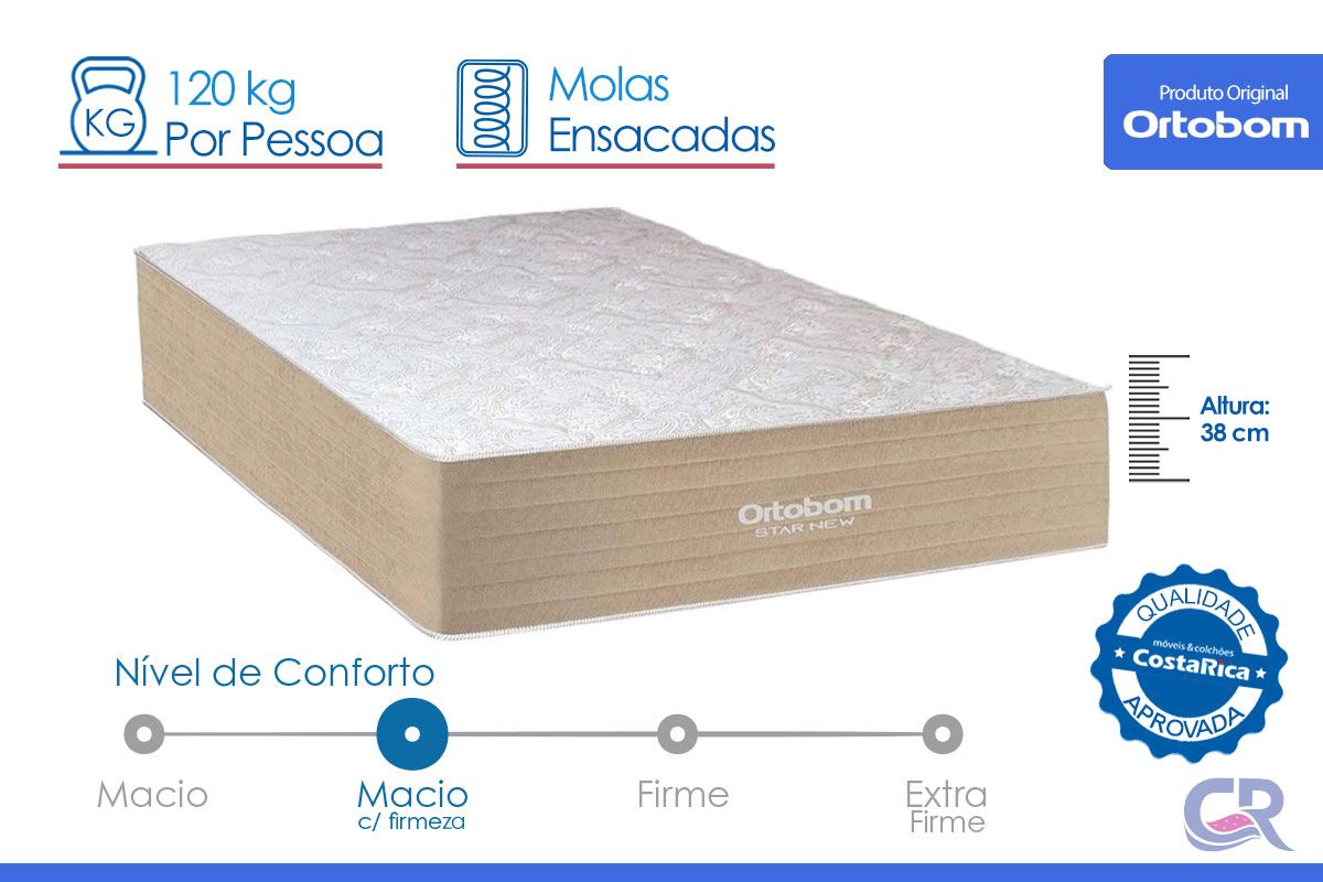 Colchão Molas Ensacadas Ortobom Star New Colchão Molas Ensacadas Ortobom Star New