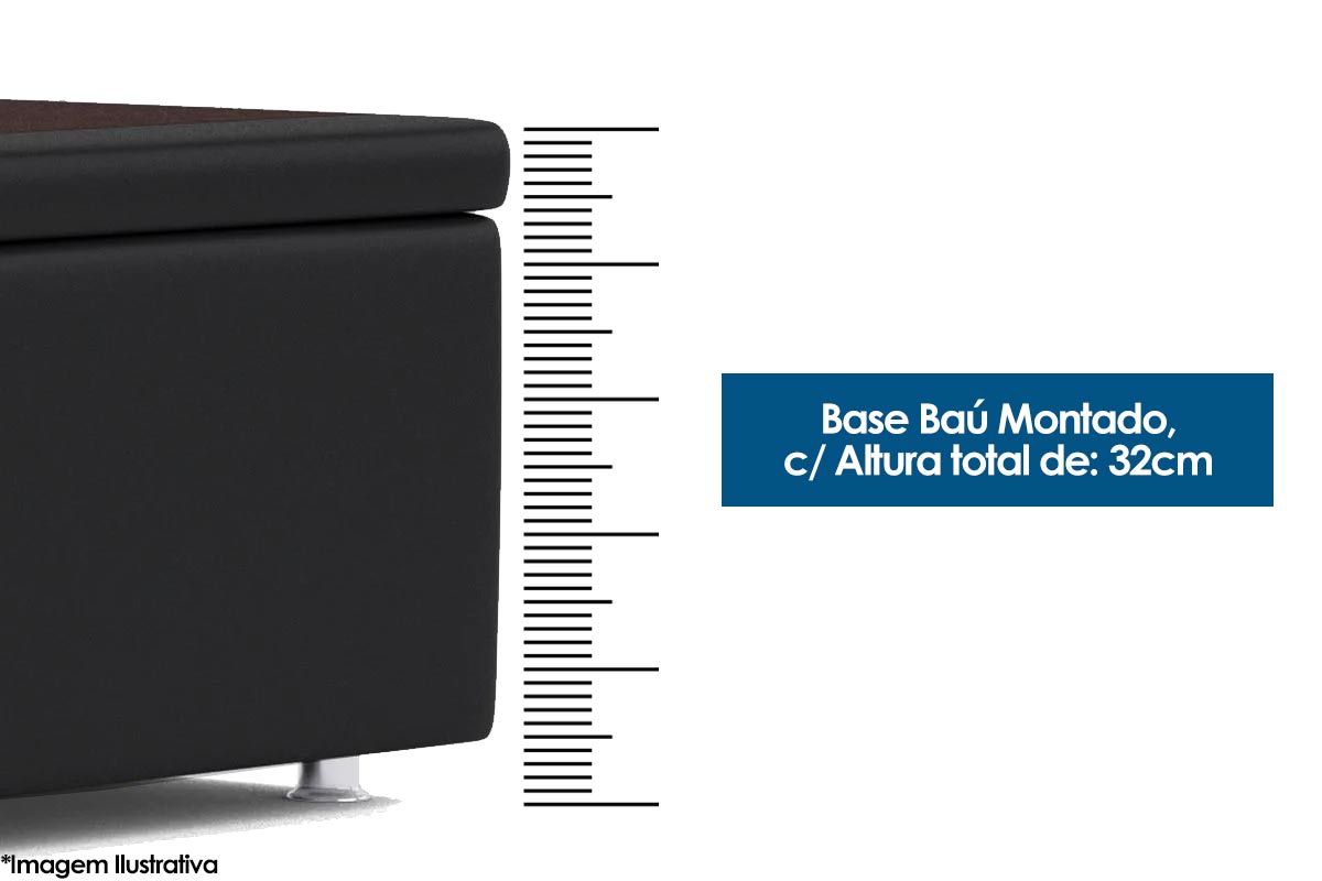 Cama Box Baú Ortobom Physical Tecido Nero Cama Box Baú Ortobom Physical Tecido Nero