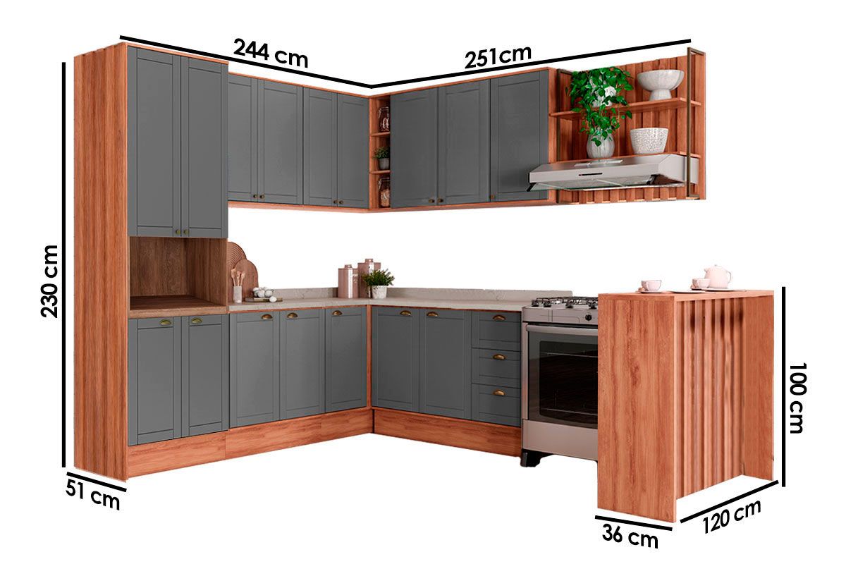 Cozinha Completa Carraro 9 Peças Bella C9P199