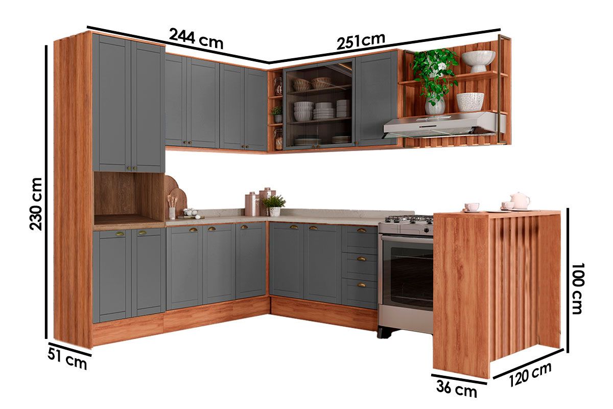 Cozinha Completa Carraro 9 Peças Bella C9P200