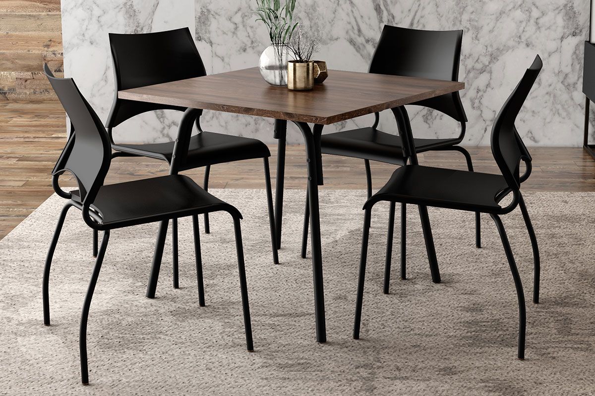 Mesa Jantar 1569 c/Tampo Madeirado 90cm Carraro
