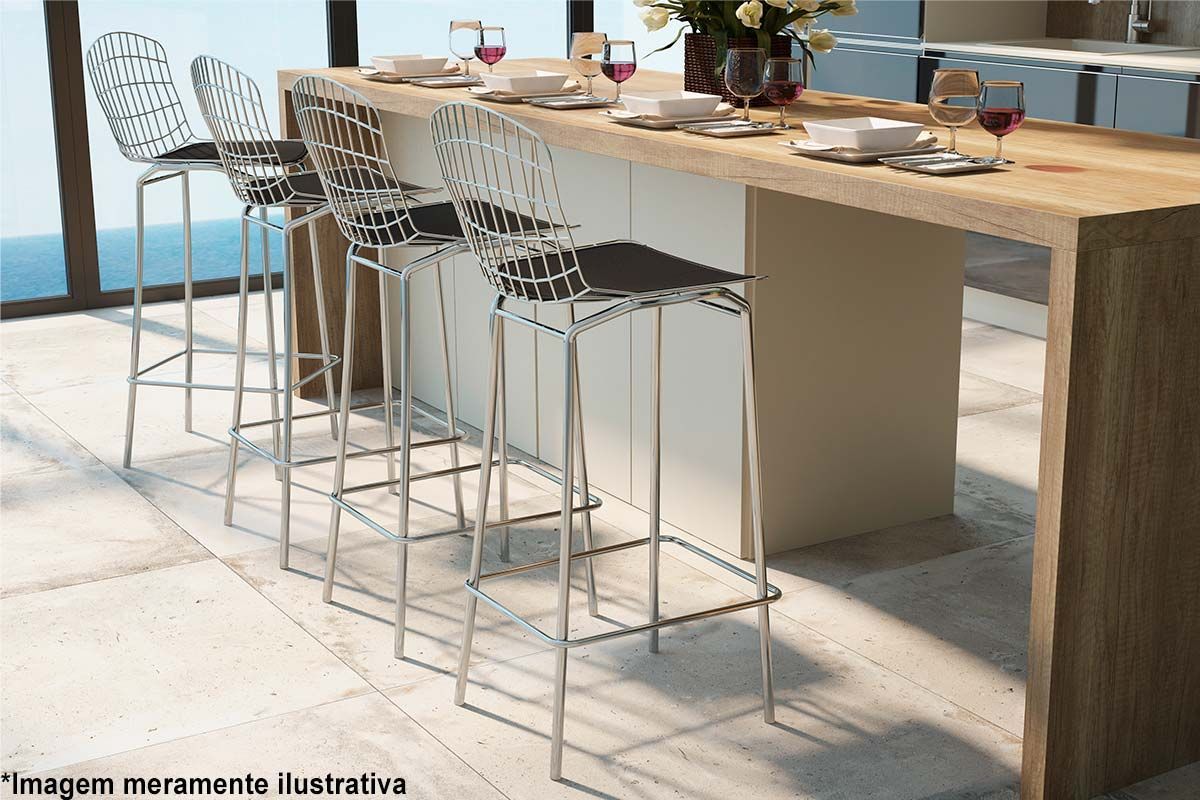 Banqueta Sala de Jantar Trama PB22CR 1 Un Pozza