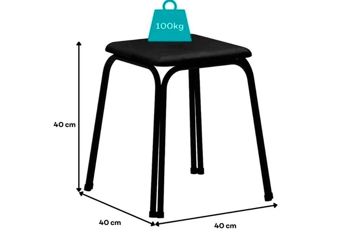 Mesa de Sala Jantar Dobrável e 4 Banquetas 1748 - Carraro
