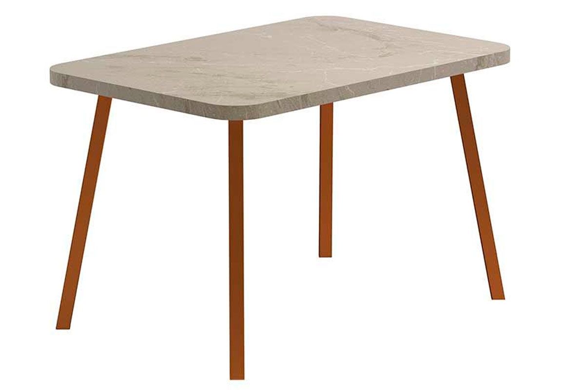 Sala Jantar Mesa Stellar 1598 Aço c/ Tampo Madeirado 120x80cm e 4 Cadeiras Duo - Carraro