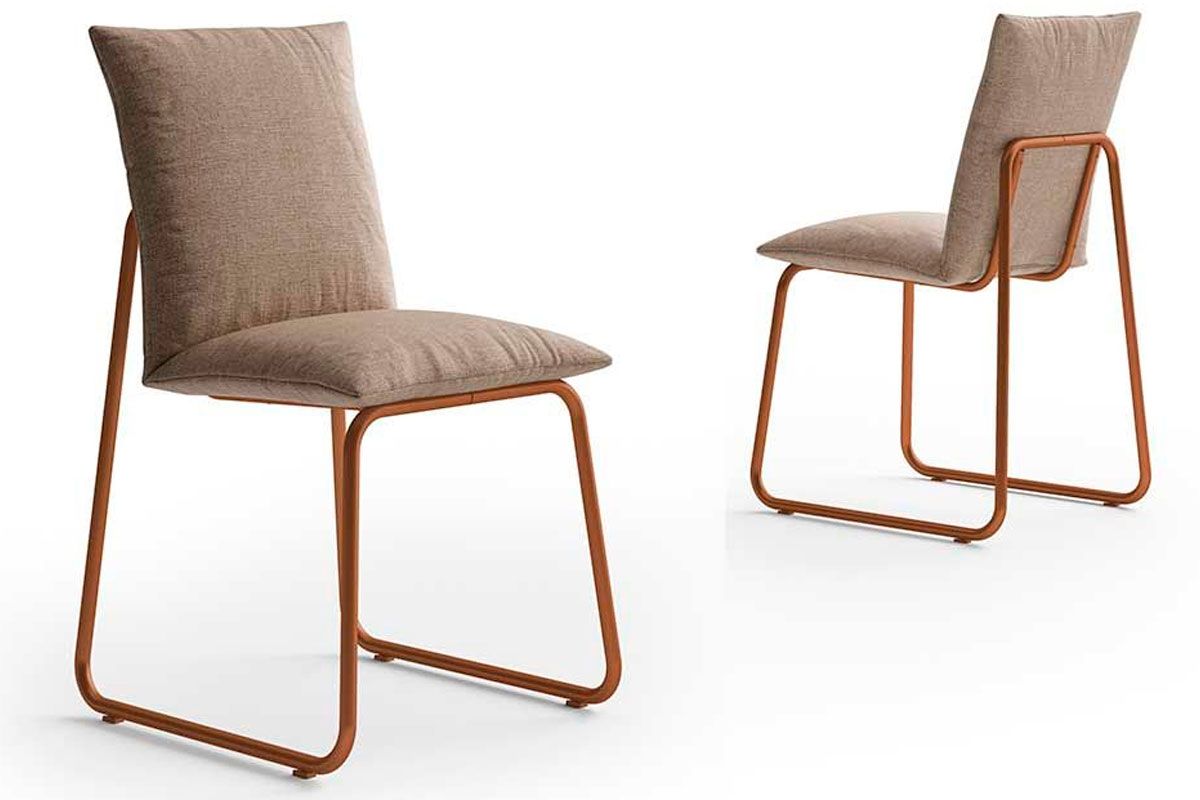 Sala Jantar Mesa Stellar 1598 Aço c/ Tampo Madeirado 120x80cm e 4 Cadeiras Soft - Carraro