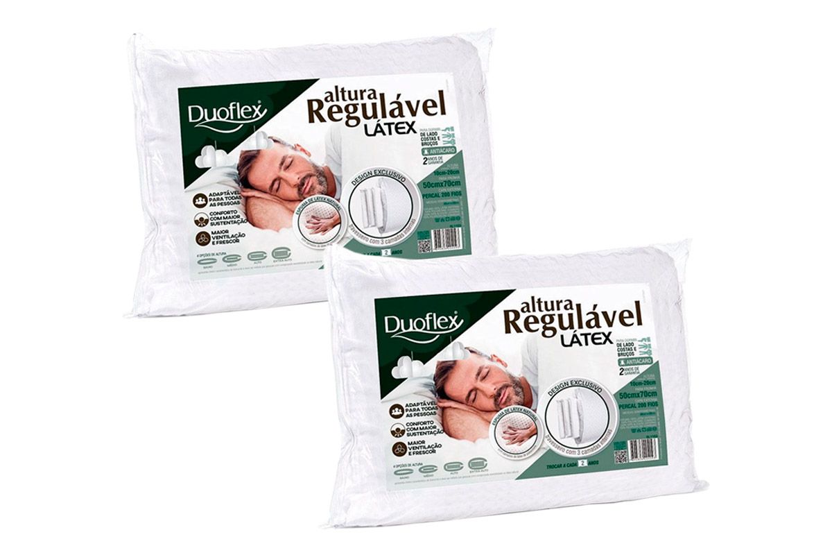 Travesseiro Látex Kit 2un RL1103 Regulável Duoflex