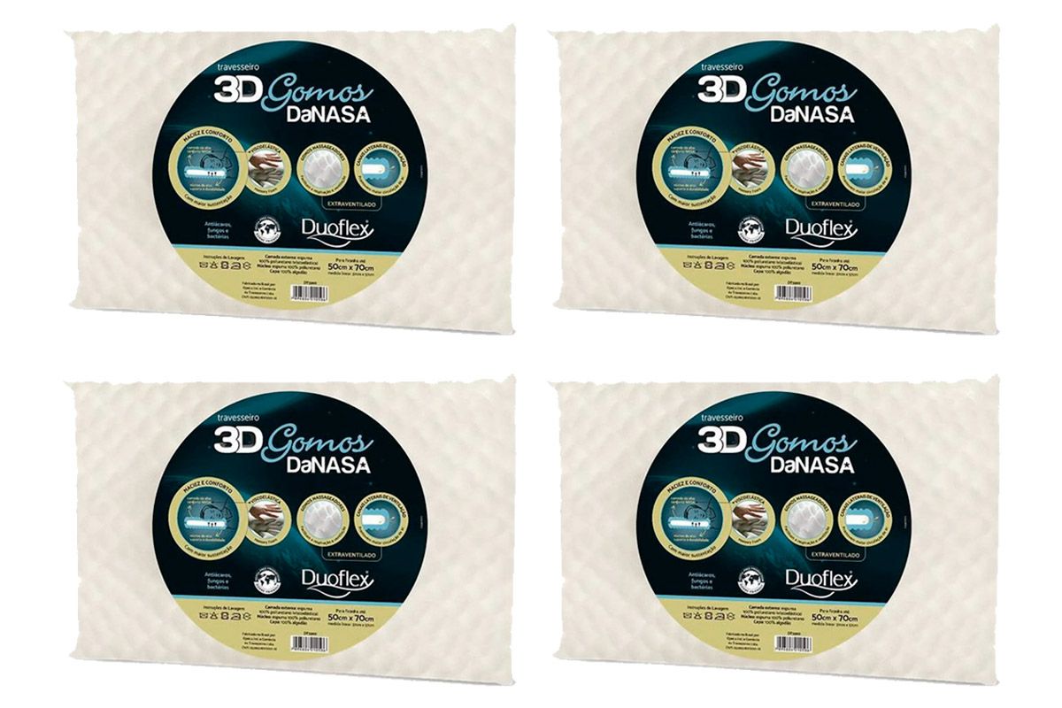 Travesseiro Viscoelástico Kit 2un 3D Gomos DT3200 Duoflex