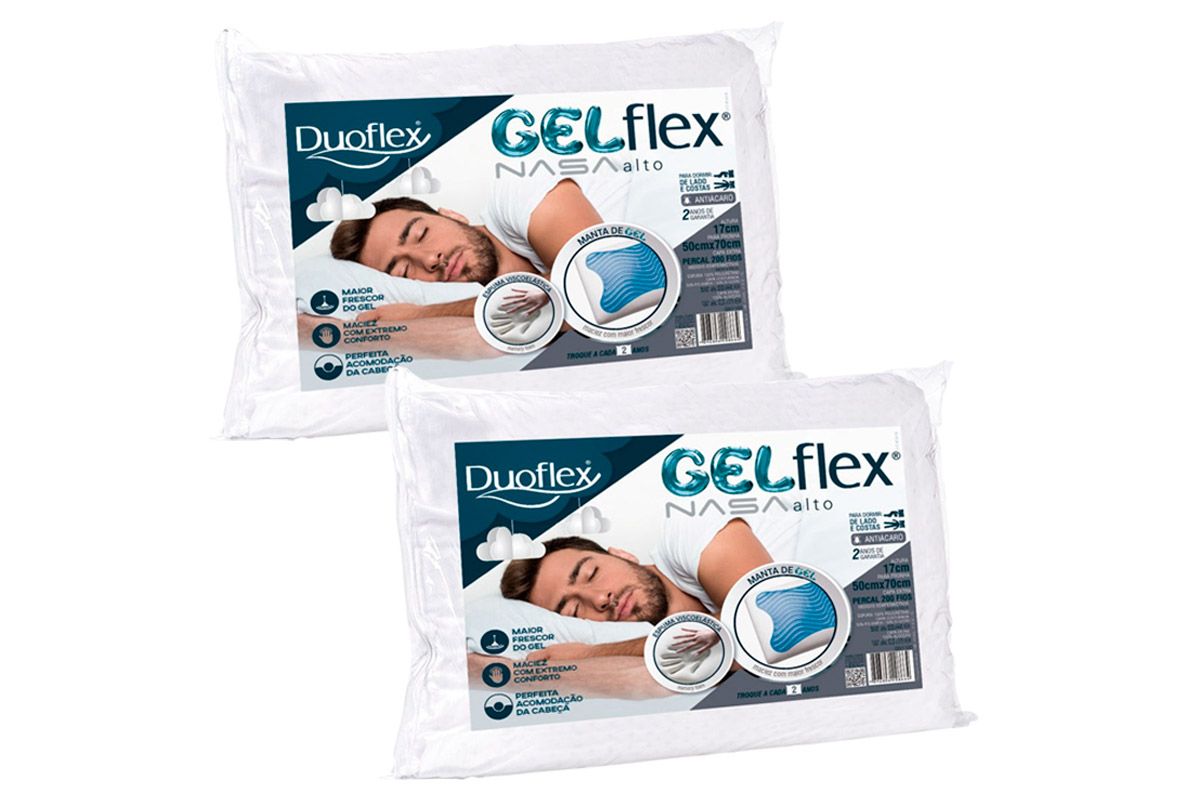 Travesseiro Viscoelástico Kit 2un Gelflex GN1100 Duoflex