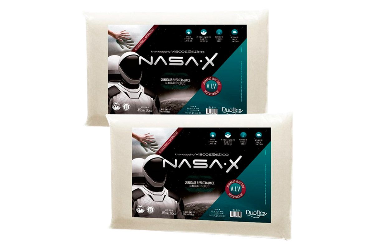 Travesseiro Viscoelástico Kit 2un Nasa NS3200 Duoflex
