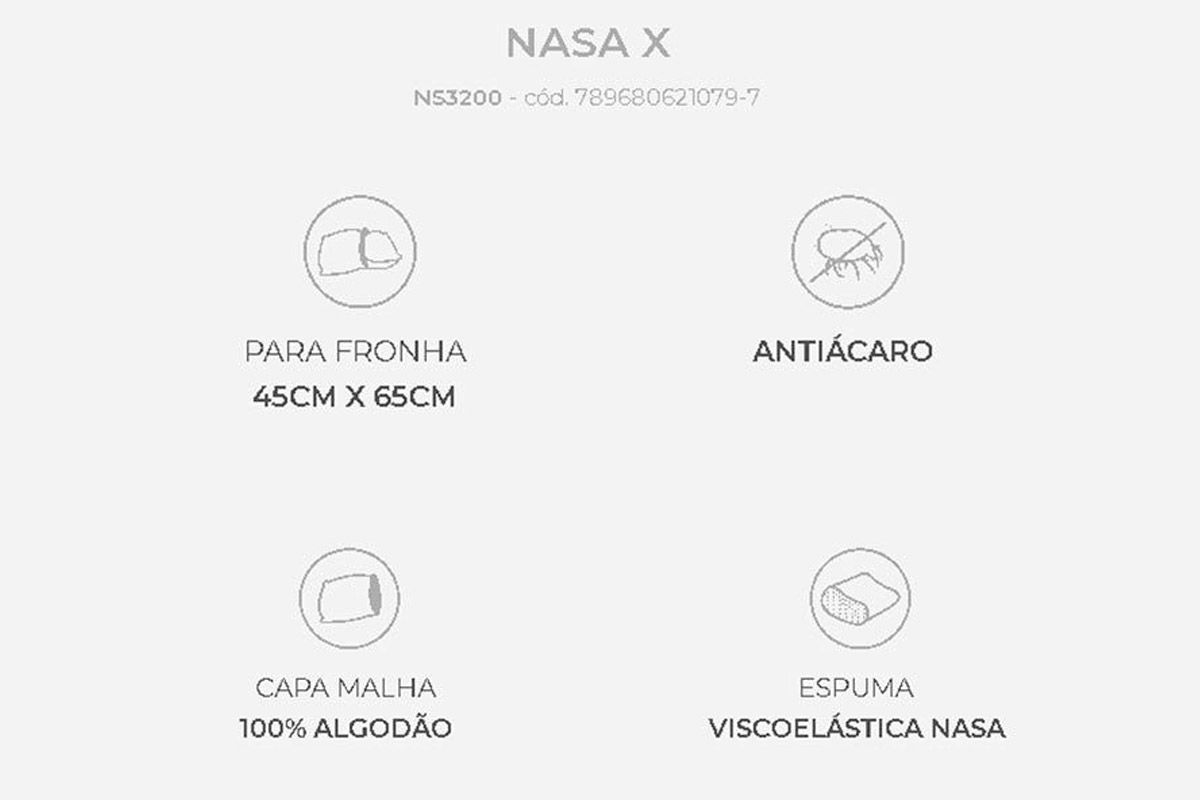 Travesseiro Viscoelástico Kit 2un Nasa NS3200 Duoflex
