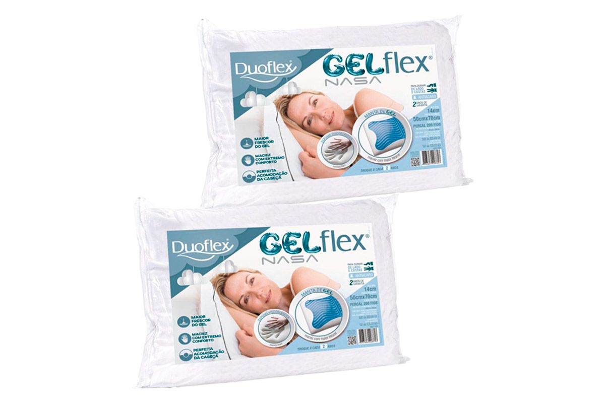 Travesseiro Viscoelástico Kit 2un Gelflex GN1101 Duoflex