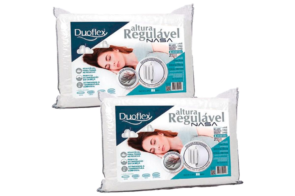 Travesseiro Viscoelástico Kit 2un Nasa RN1100 Duoflex
