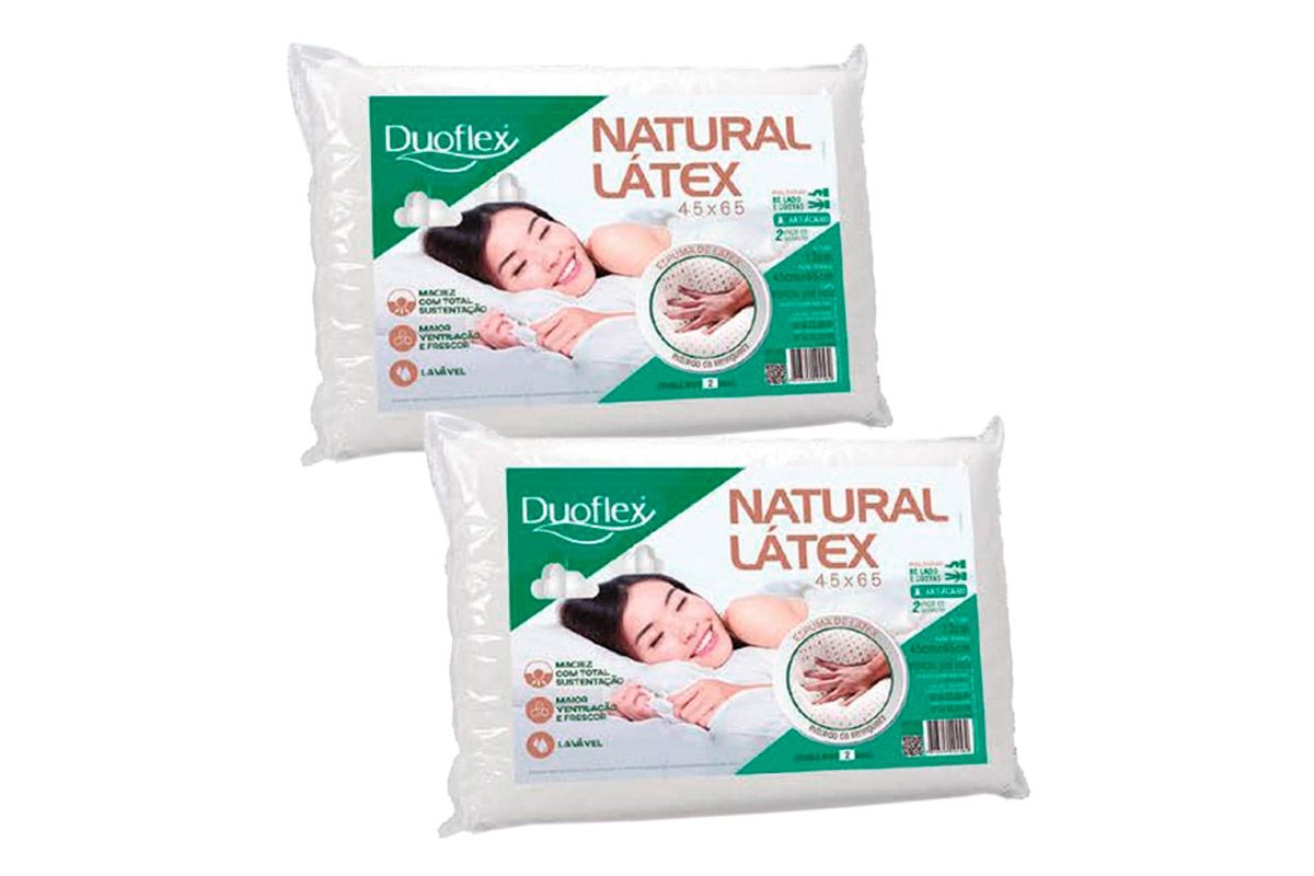 Travesseiro Látex KIt 2un Natural LN1200 Duoflex