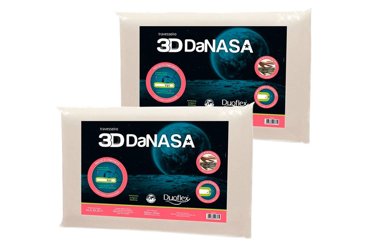Travesseiro Viscoelástico Kit 2Un 3D DT3240 Duoflex