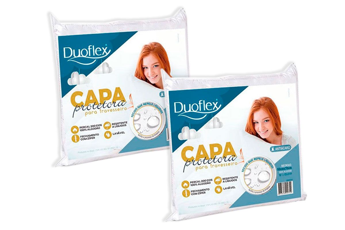 Capa Travesseiro Duoflex CP0100 Percal Impermeável 2Un