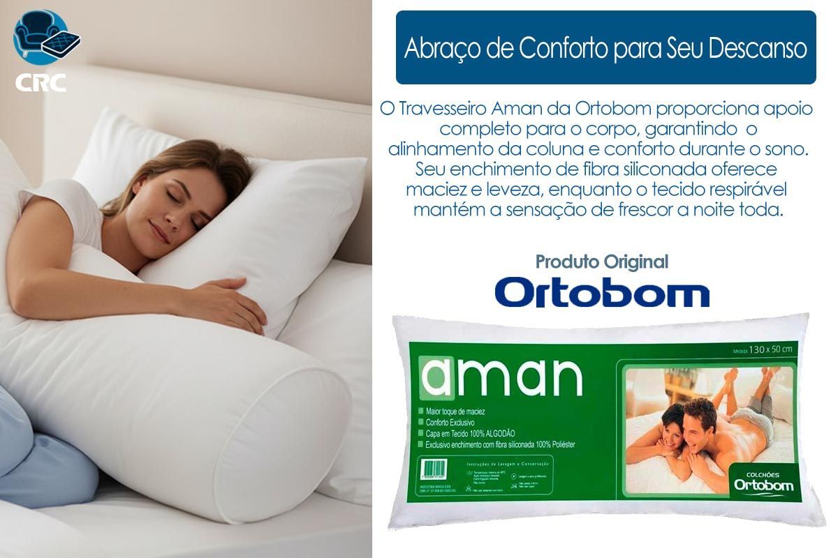 Travesseiro Fibras Pluma Kit 2un Aman Corpo Ortobom