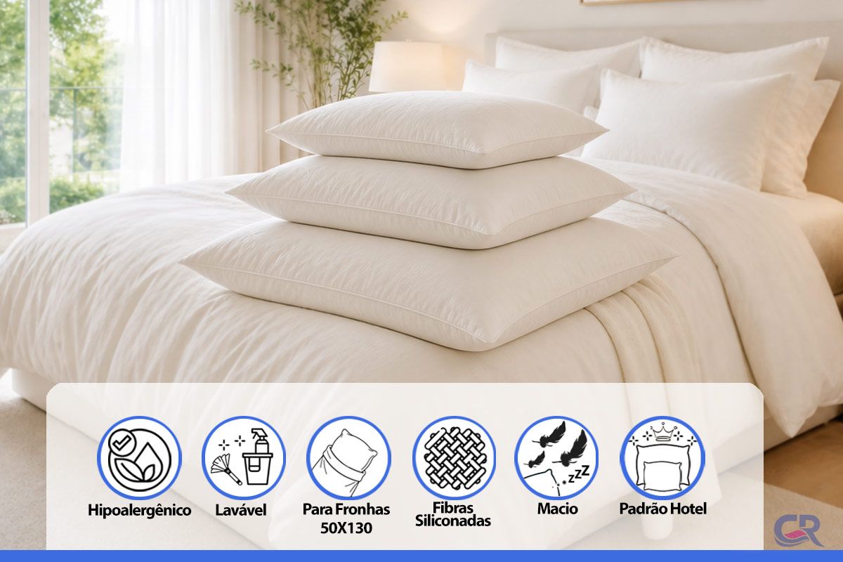 Travesseiro Fibras Pluma Kit 4un Aman Corpo Ortobom