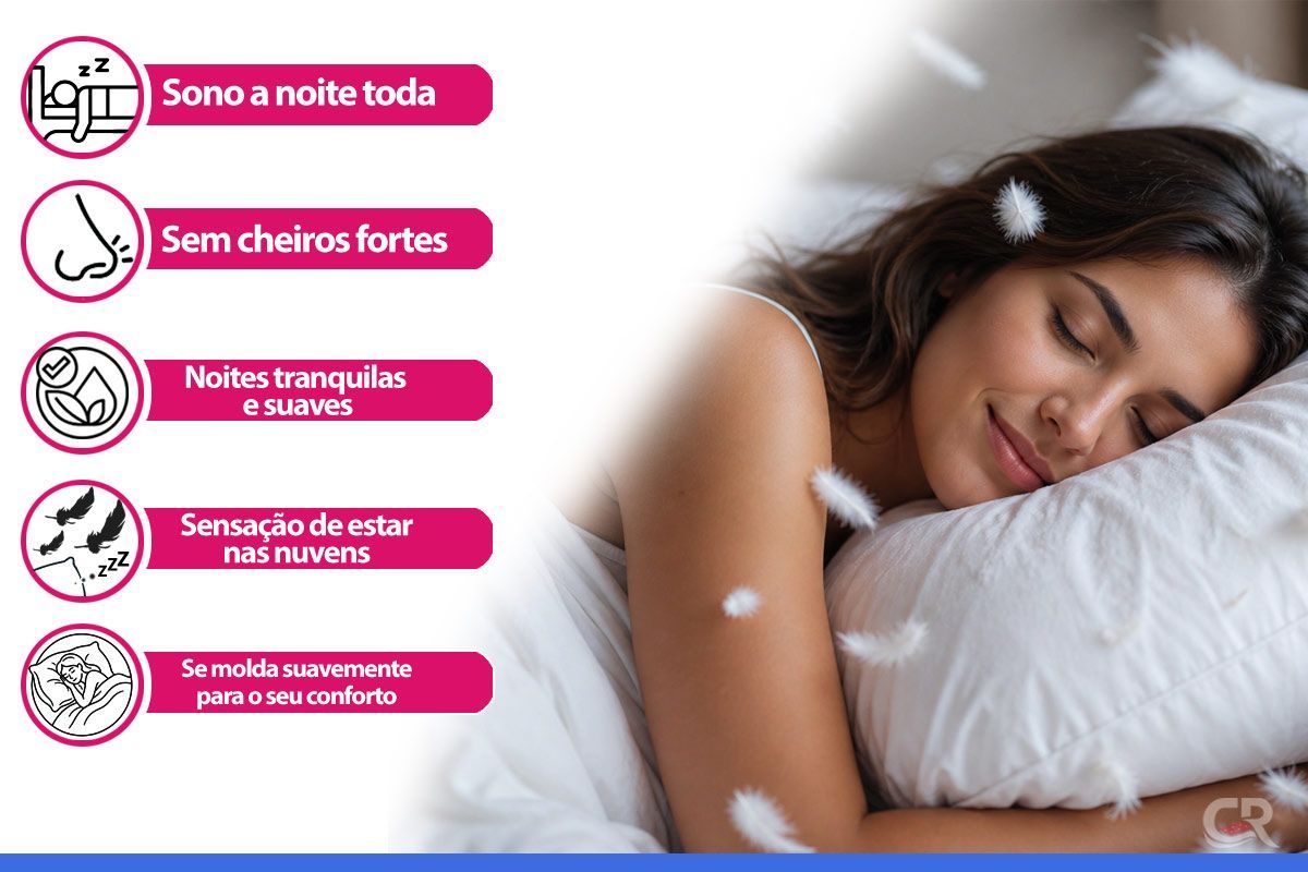 Travesseiro Fibras Pluma Kit 4un Percal 200Fios Ortobom