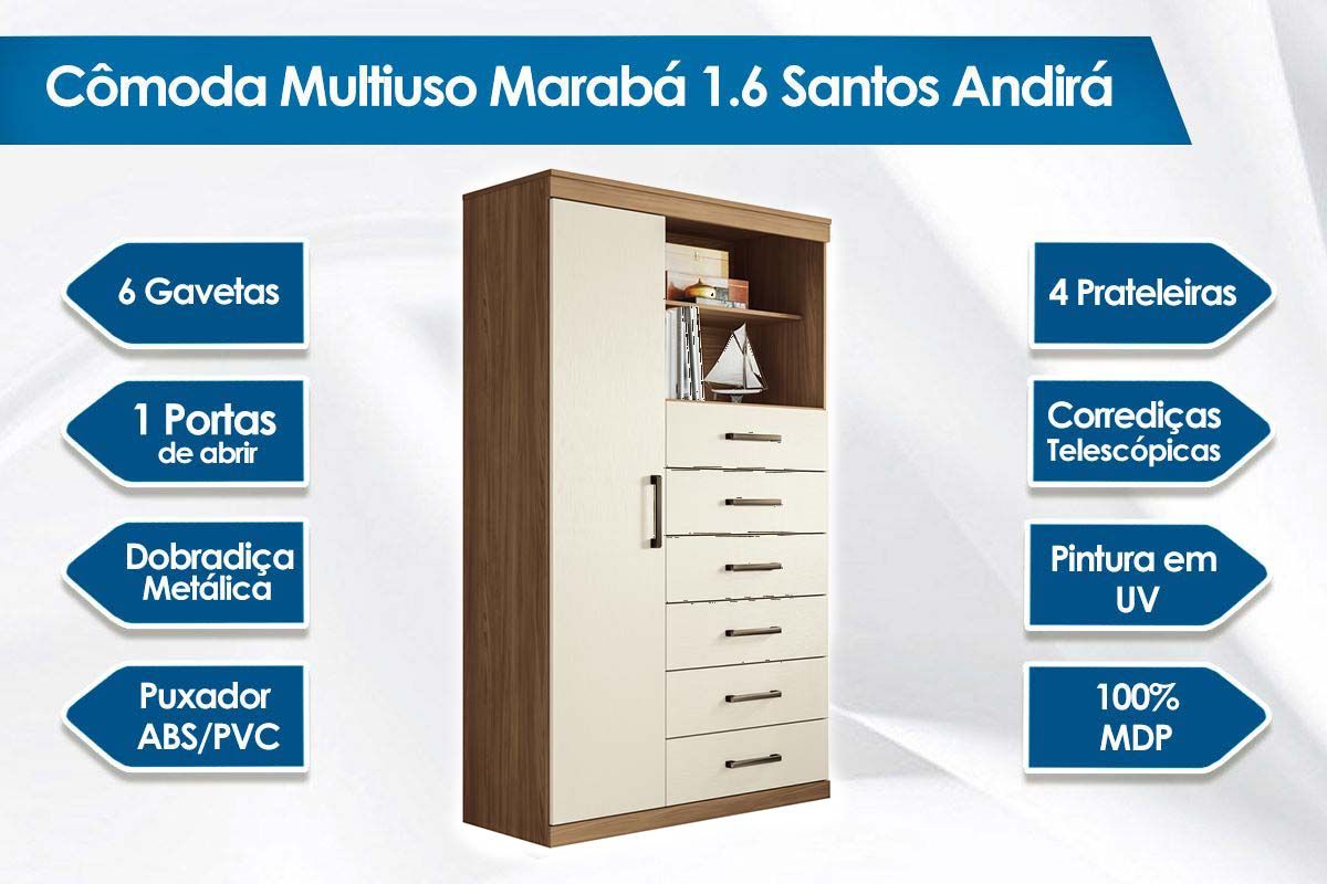 Quarto Casal Completo Guarda Roupa+Cômoda QC92 Santos Andirá