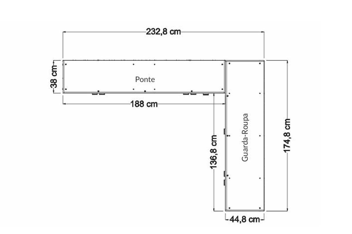 Quarto Casal Completo Guarda Roupa+Cômoda QC92 Santos Andirá