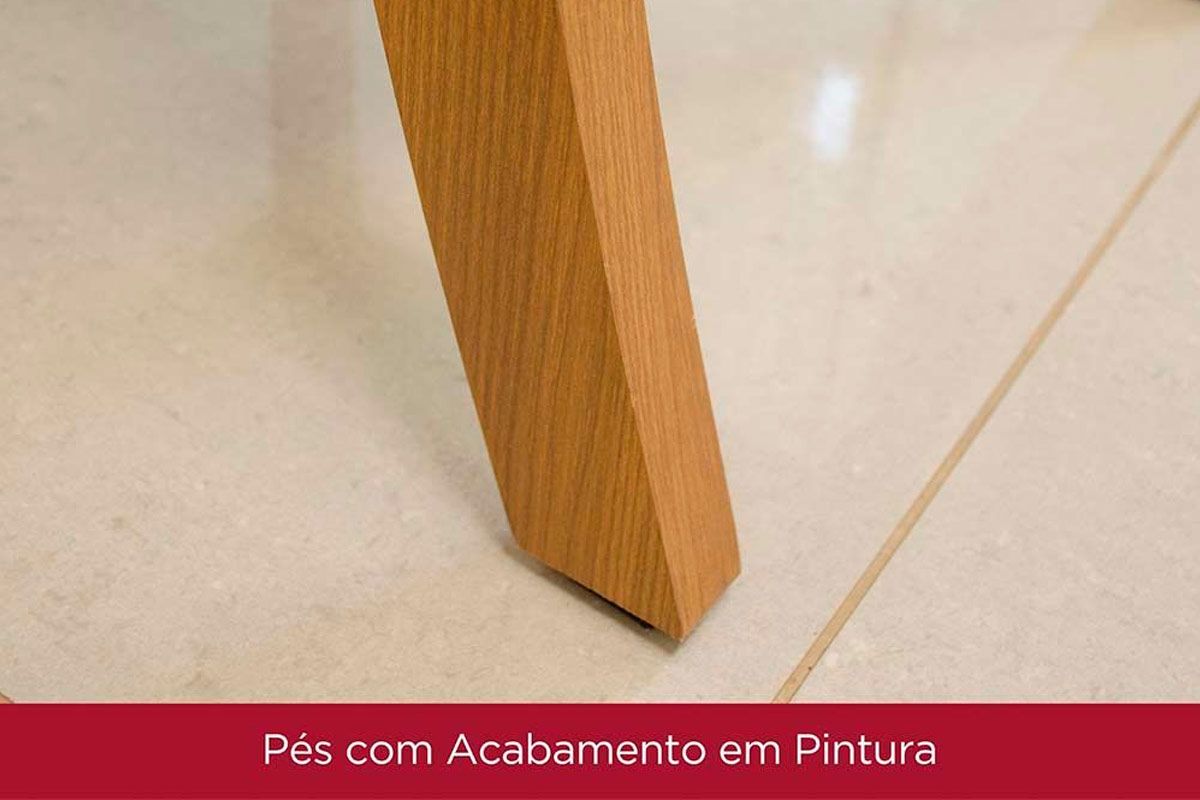 Sala de Jantar Completa Luiza c/ Tampo de Vidro 120x80cm e 4 Cadeiras Isa - Henn