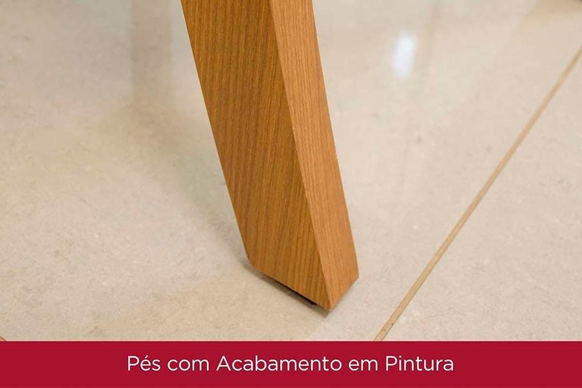 Sala de Jantar Completa Orus Tampo Madeirado 120x80cm e 6 Cadeiras Isa - Henn