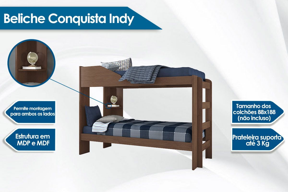 Colchão Pérola Polar (2un) + Beliche Indy