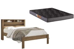 Colchão Casal Espuma D23 Pérola + Cama Invicta